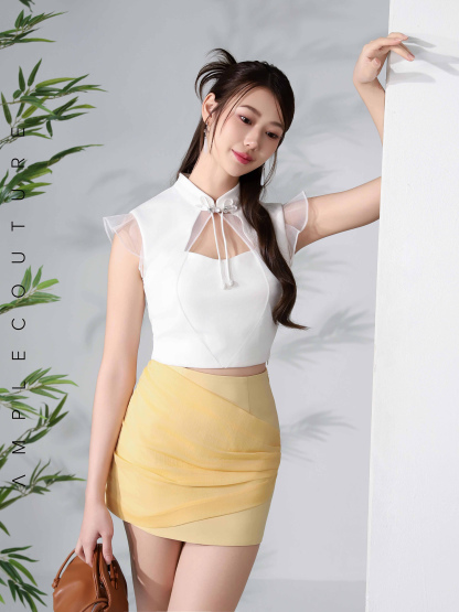 HigH Waist Wrap Net Skirt Pants AC782