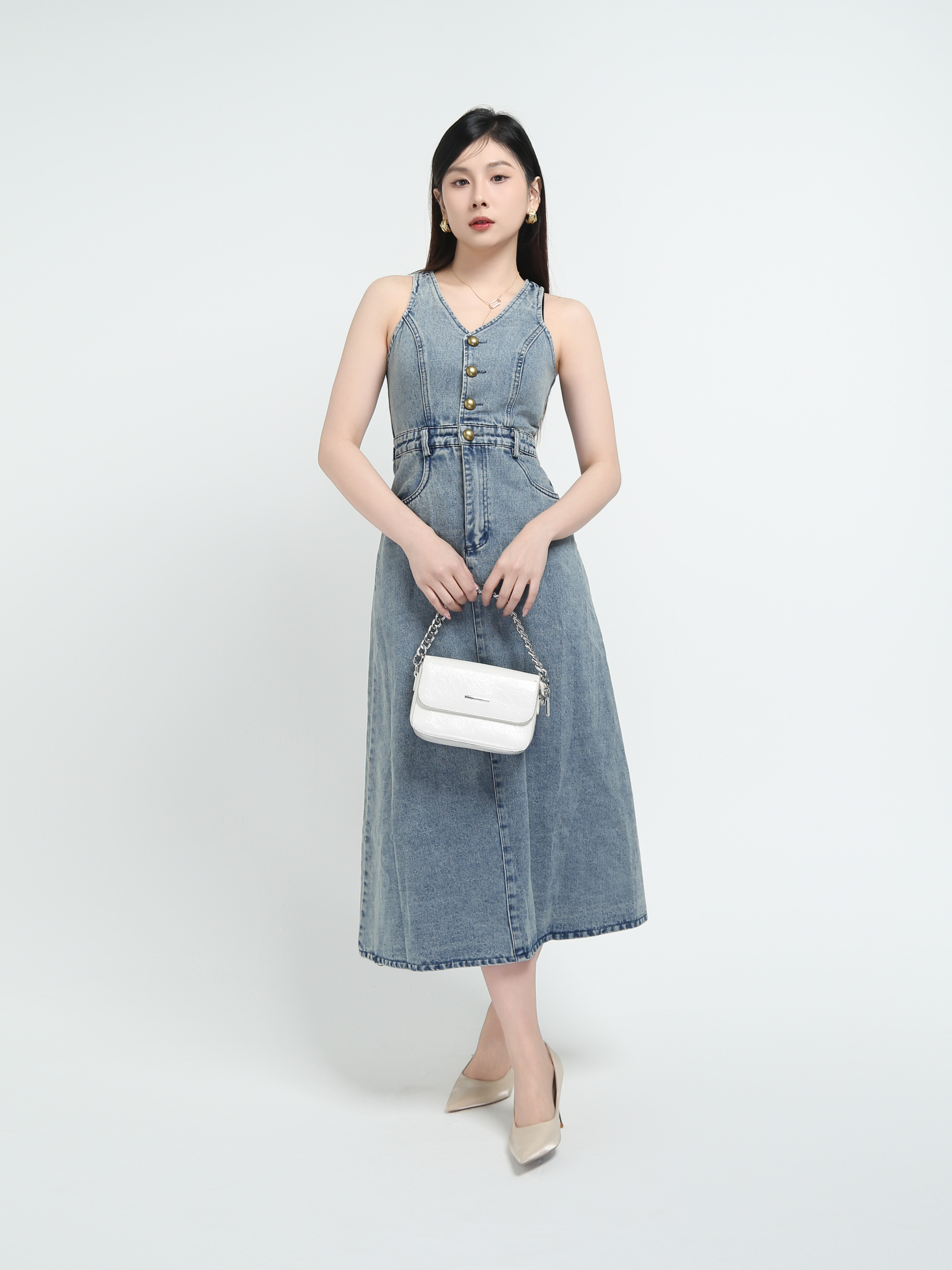 Denim Sleeveless Dress AC790