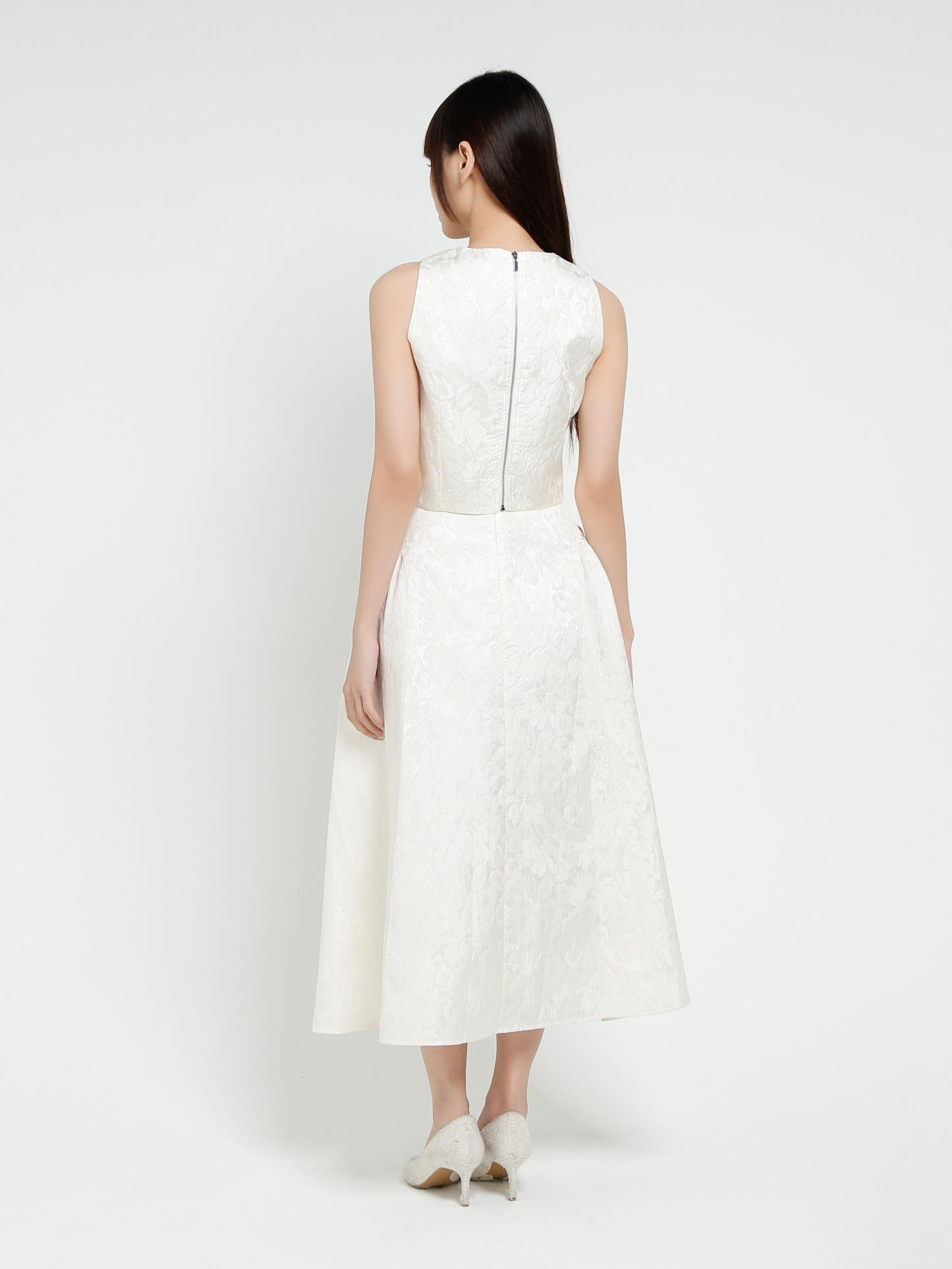 Sleeveless Back Zip Top With Long Skirt Set AC819