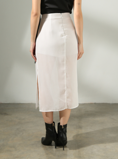 Mesh With Decorative Diamond Skirt Pant AC822