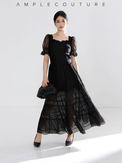 Elegant Eyelet Net Top AC834