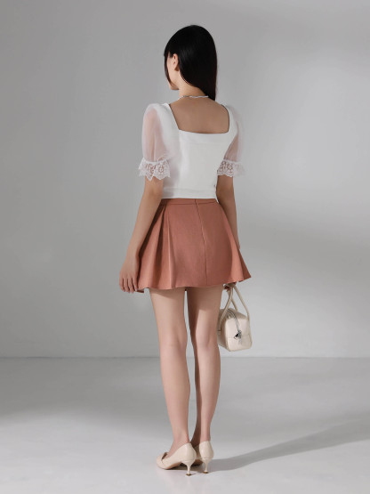 Elegant Eyelet Net Top AC834