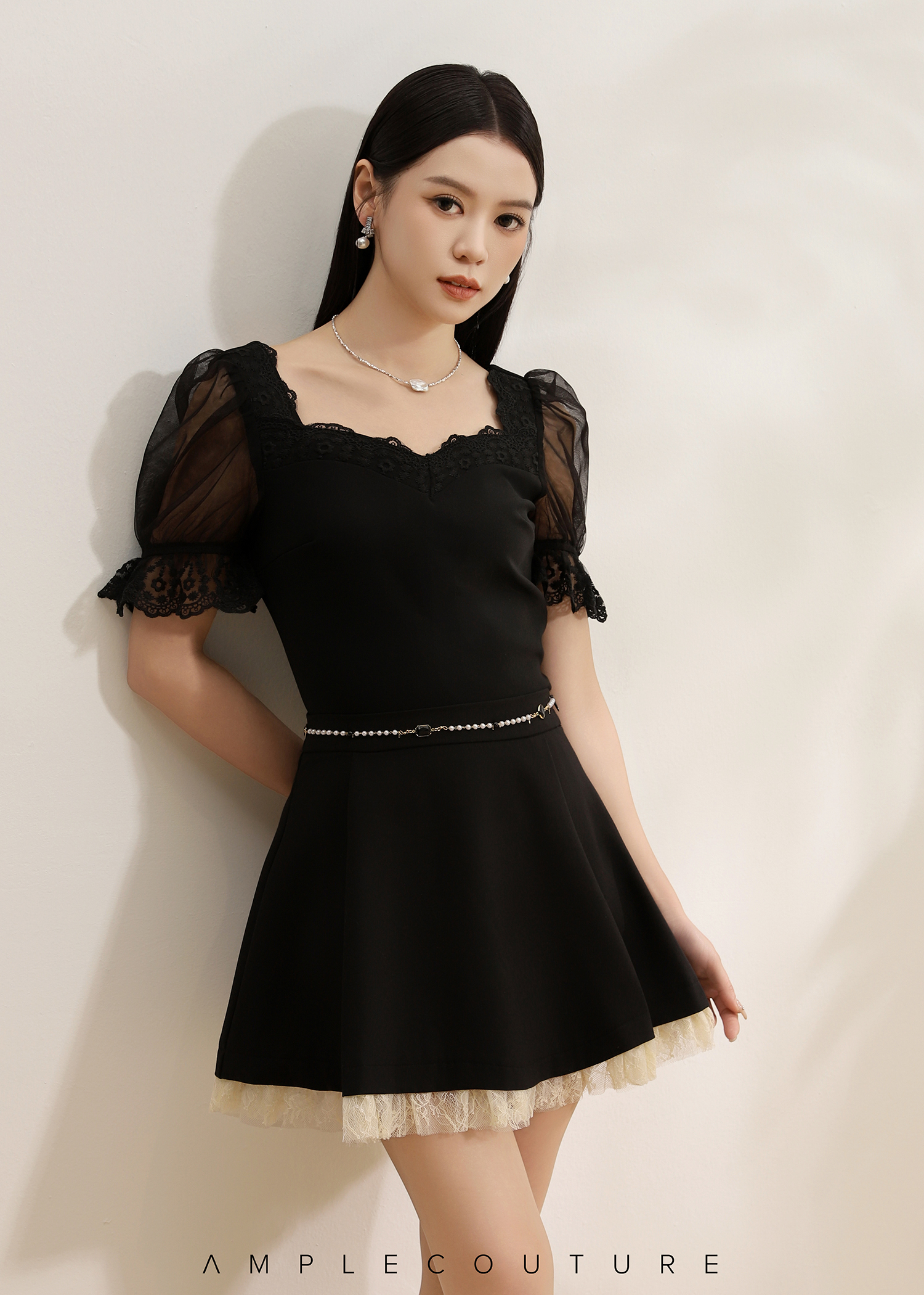 High Waist With Lace Skirt Pants AC226