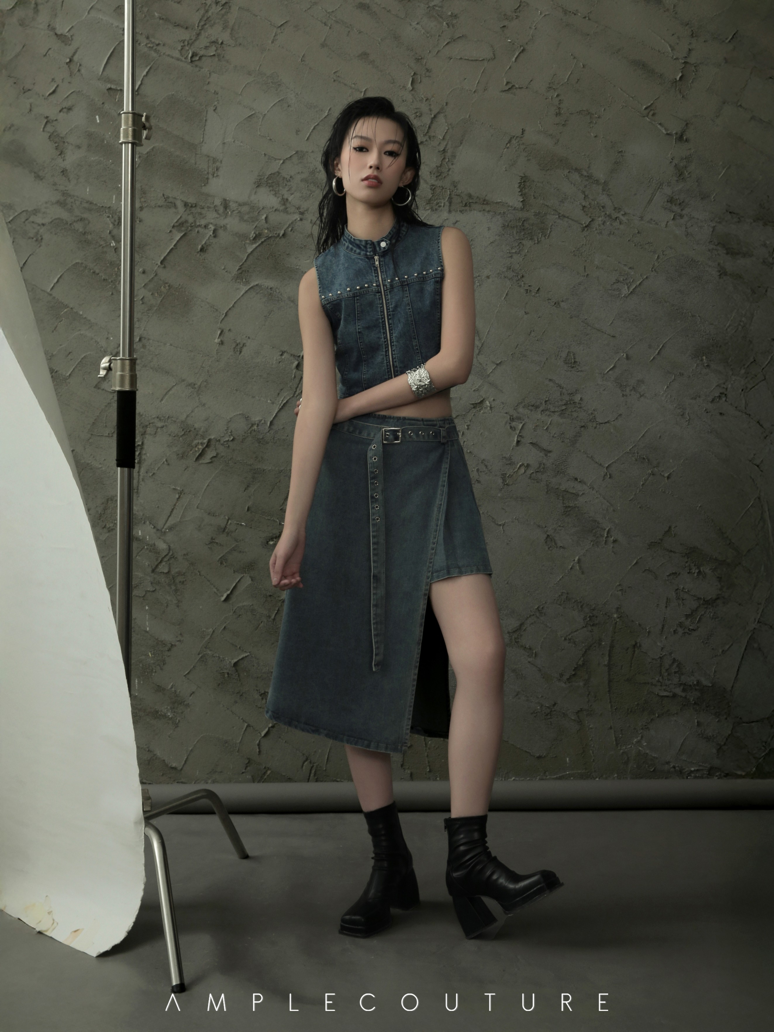 Denim Skirt Pants AC836