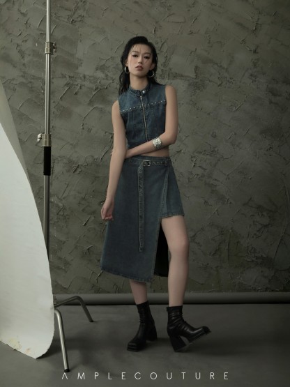 Denim Skirt Pants AC836