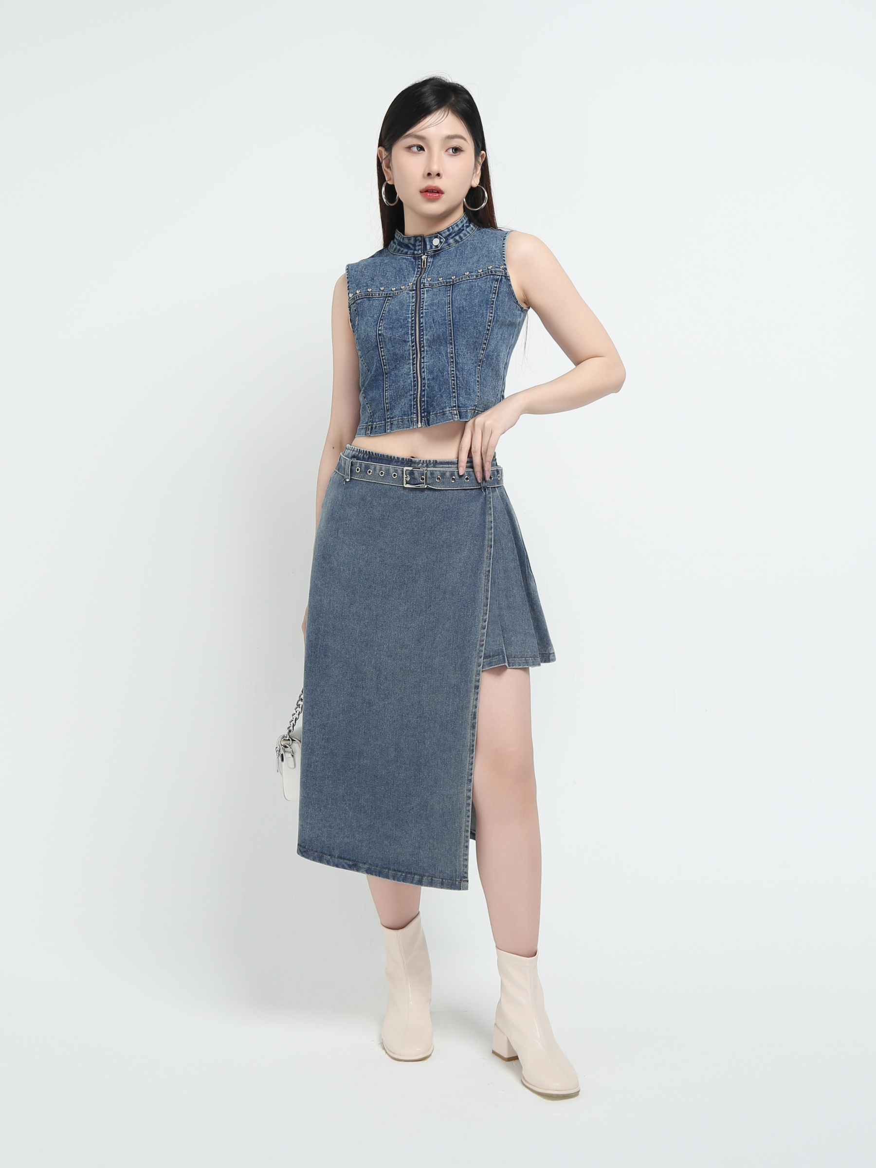 Denim Skirt Pants AC836