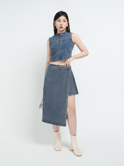 Denim Skirt Pants AC836
