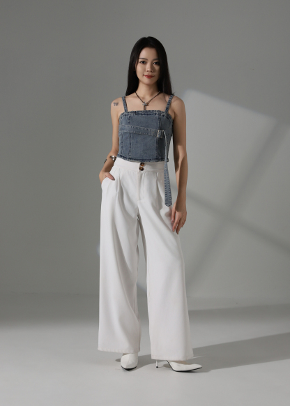 Denim With Crap Crop Top AC845