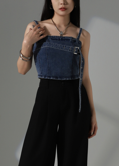 Denim With Crap Crop Top AC845