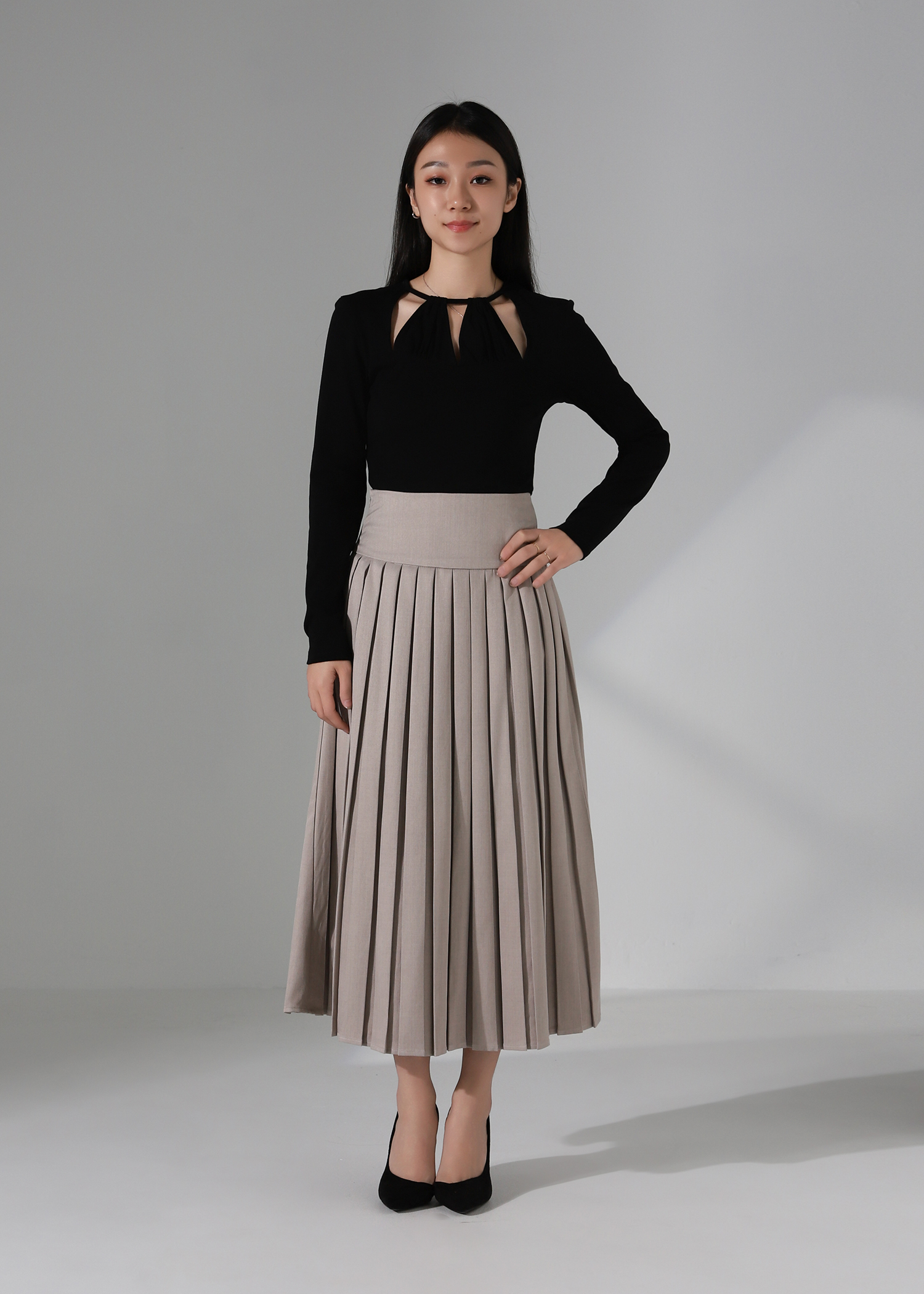 High Waist Pleated Skirt AC865