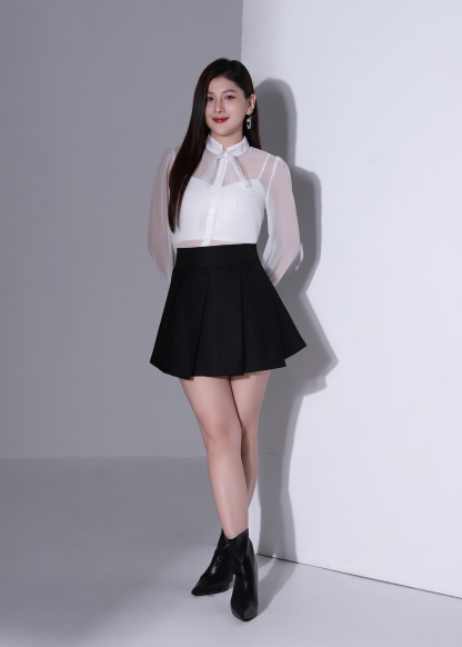 Pleated Flare Mini Skirt AC873