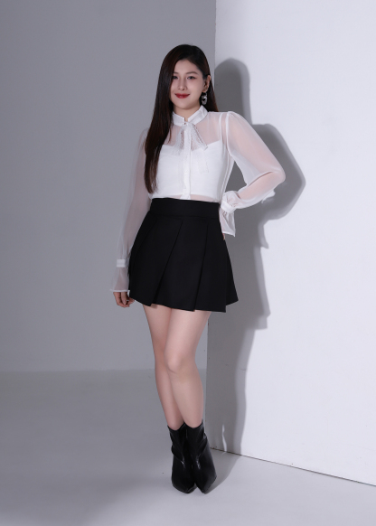 Pleated Flare Mini Skirt AC873