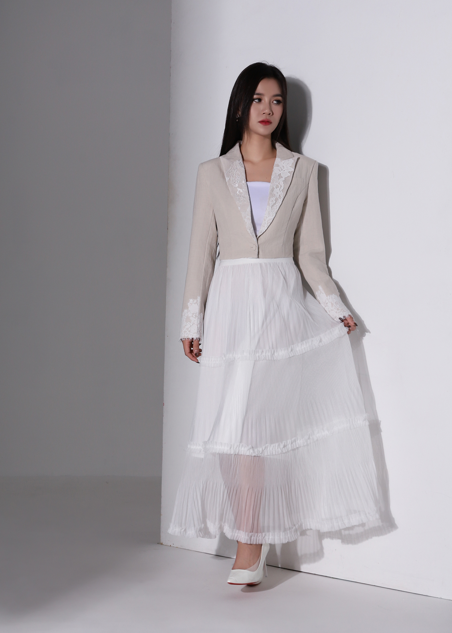 With Lace Blazer AC876