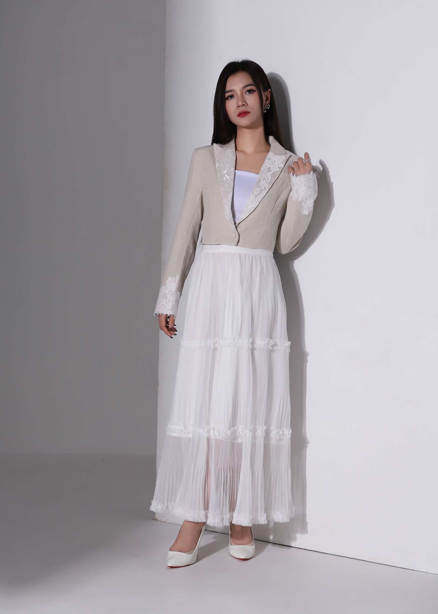 With Lace Blazer AC876
