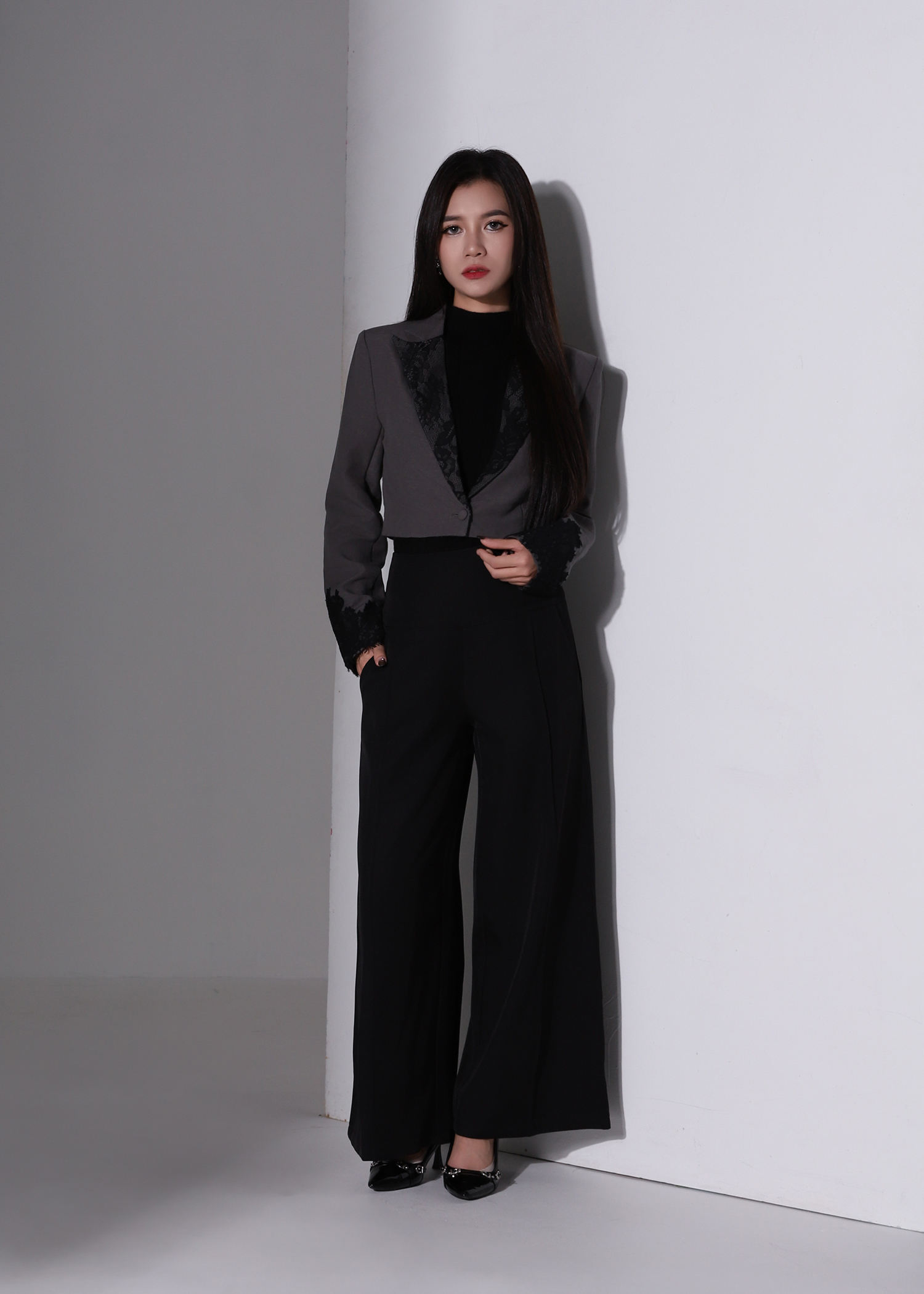With Lace Blazer AC876