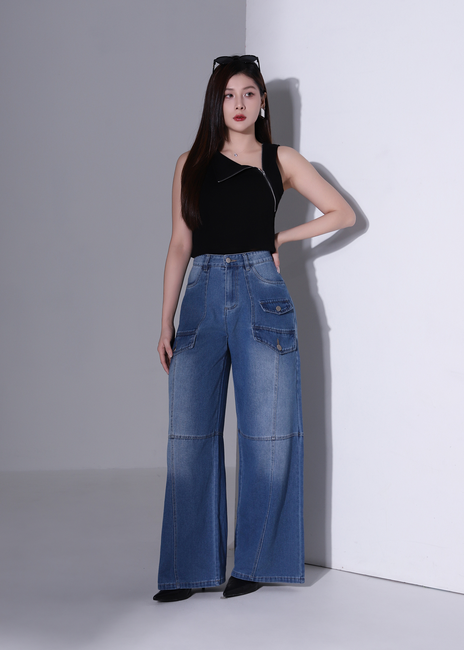 Denim Wide Leg Long Pants AC878