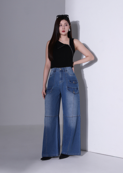 Denim Wide Leg Long Pants AC878