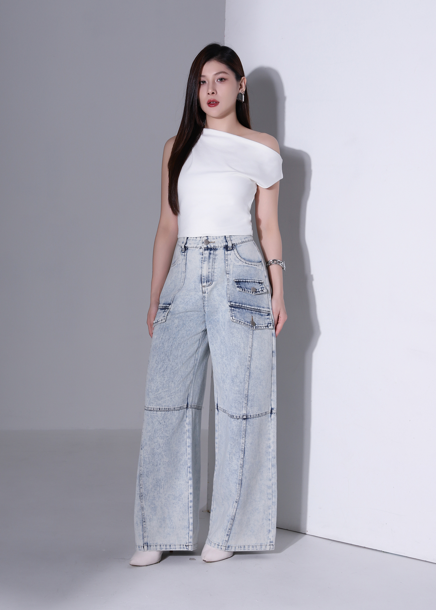 Denim Wide Leg Long Pants AC878
