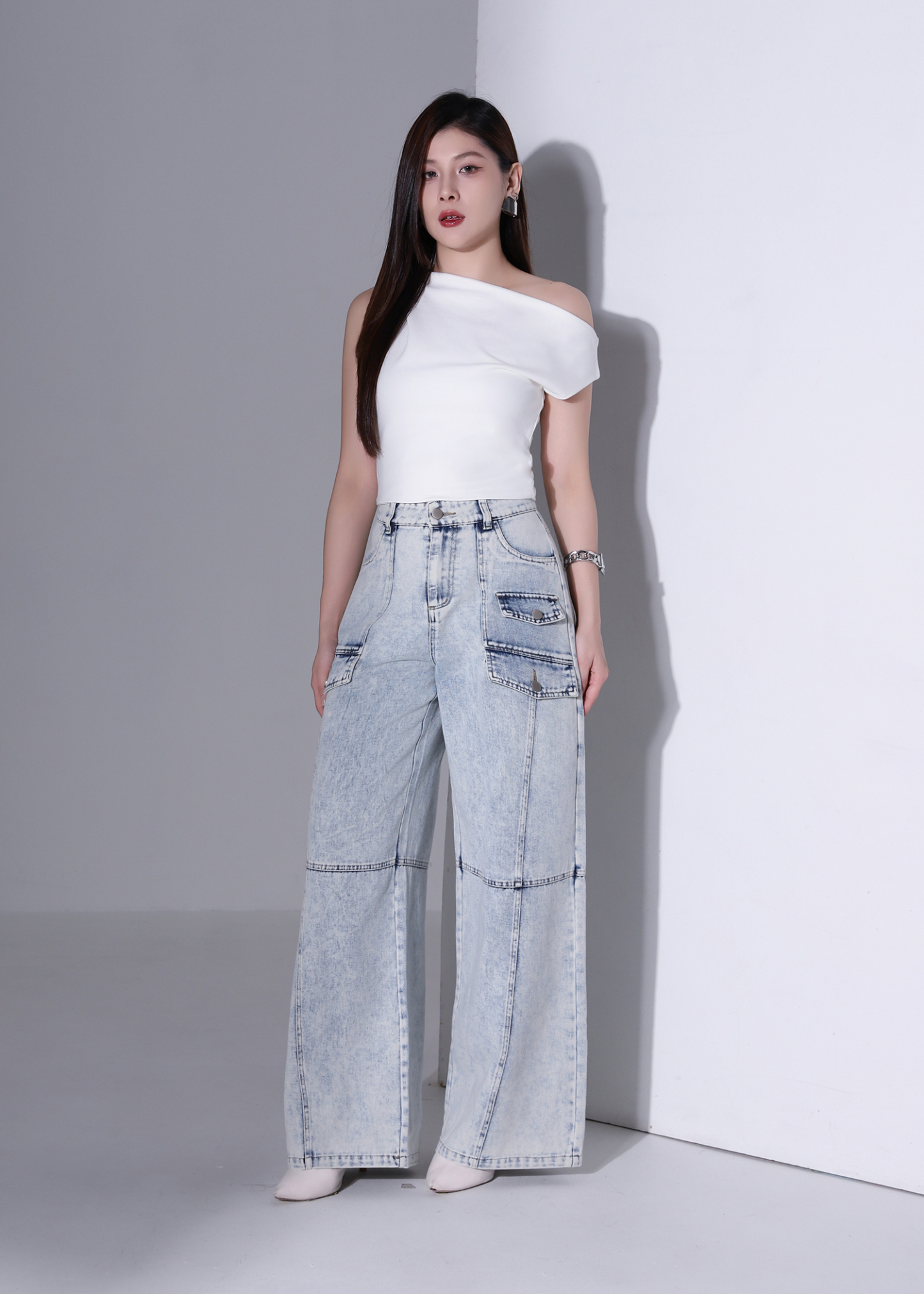 Denim Wide Leg Long Pants AC878