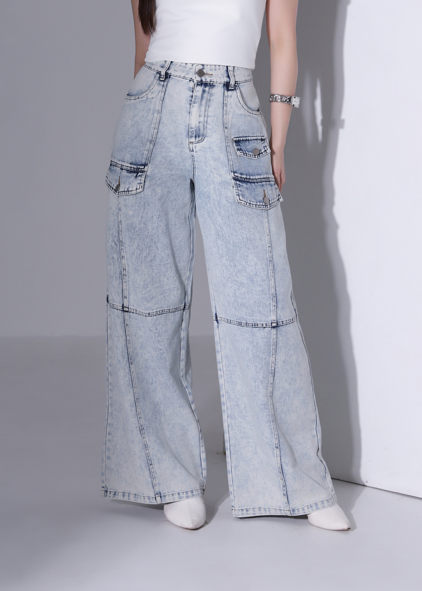 Denim Wide Leg Long Pants AC878