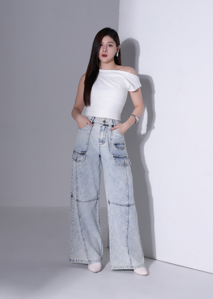 Denim Wide Leg Long Pants AC878