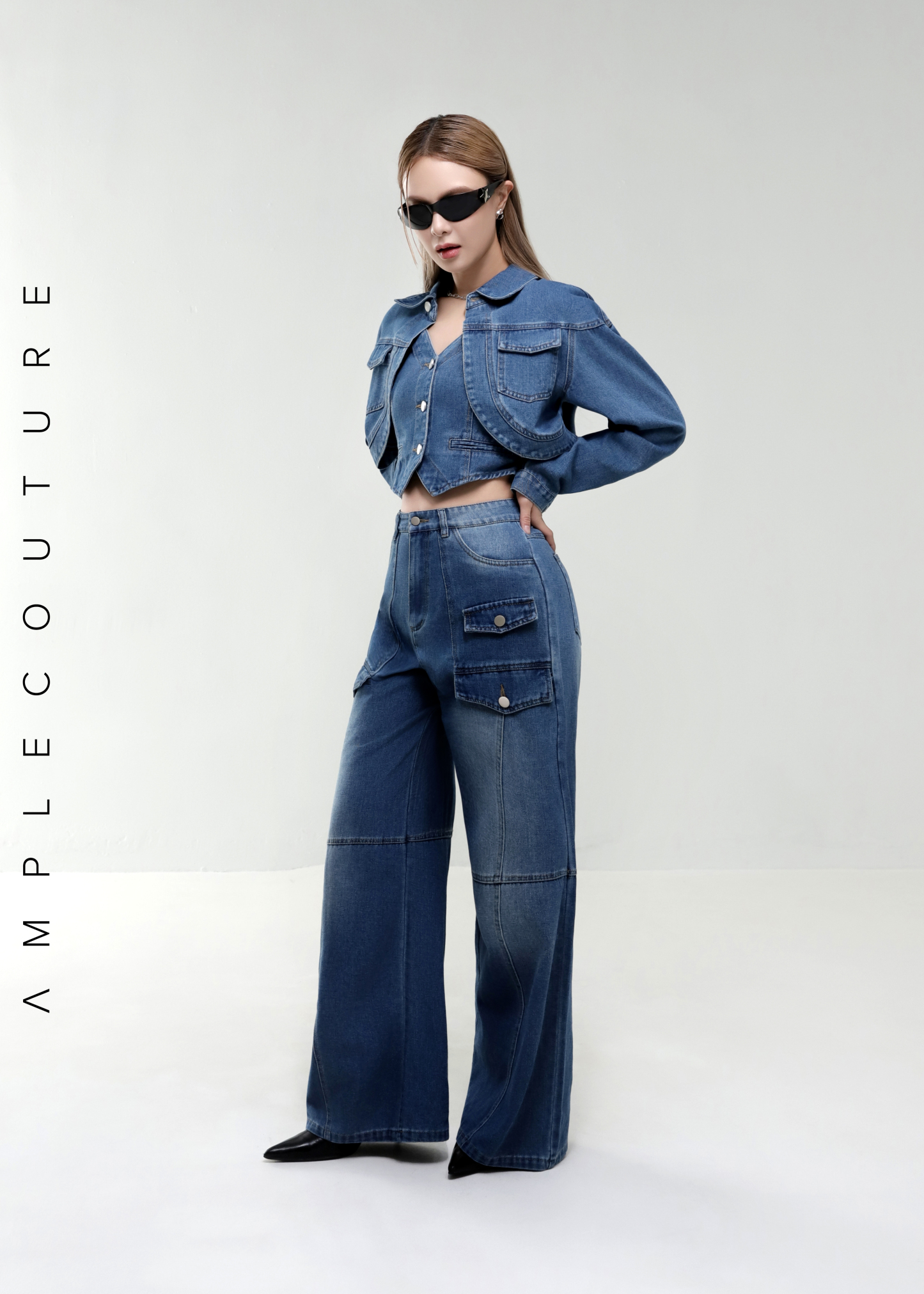 Denim Coller Long Sleeve Jacket AC877