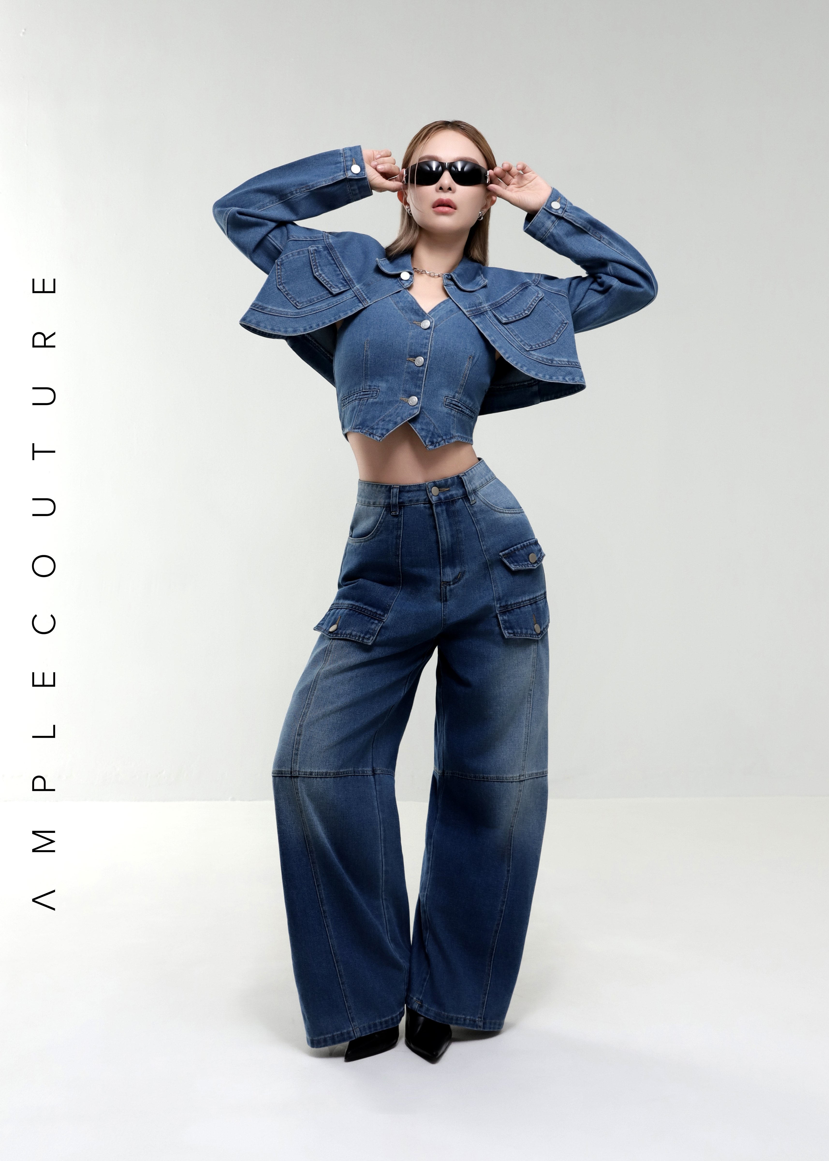 Denim Wide Leg Long Pants AC878