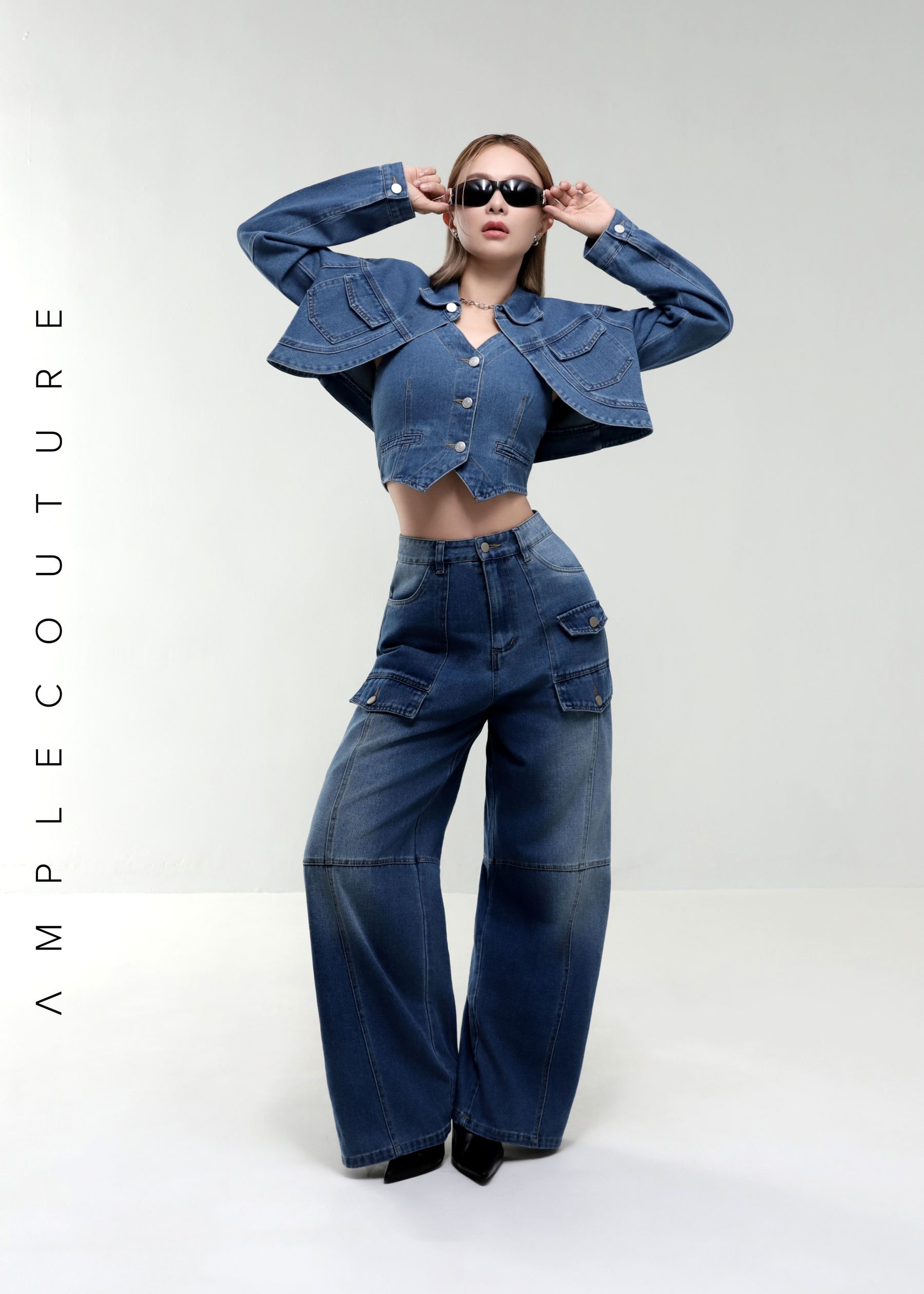 Denim Coller Long Sleeve Jacket AC877