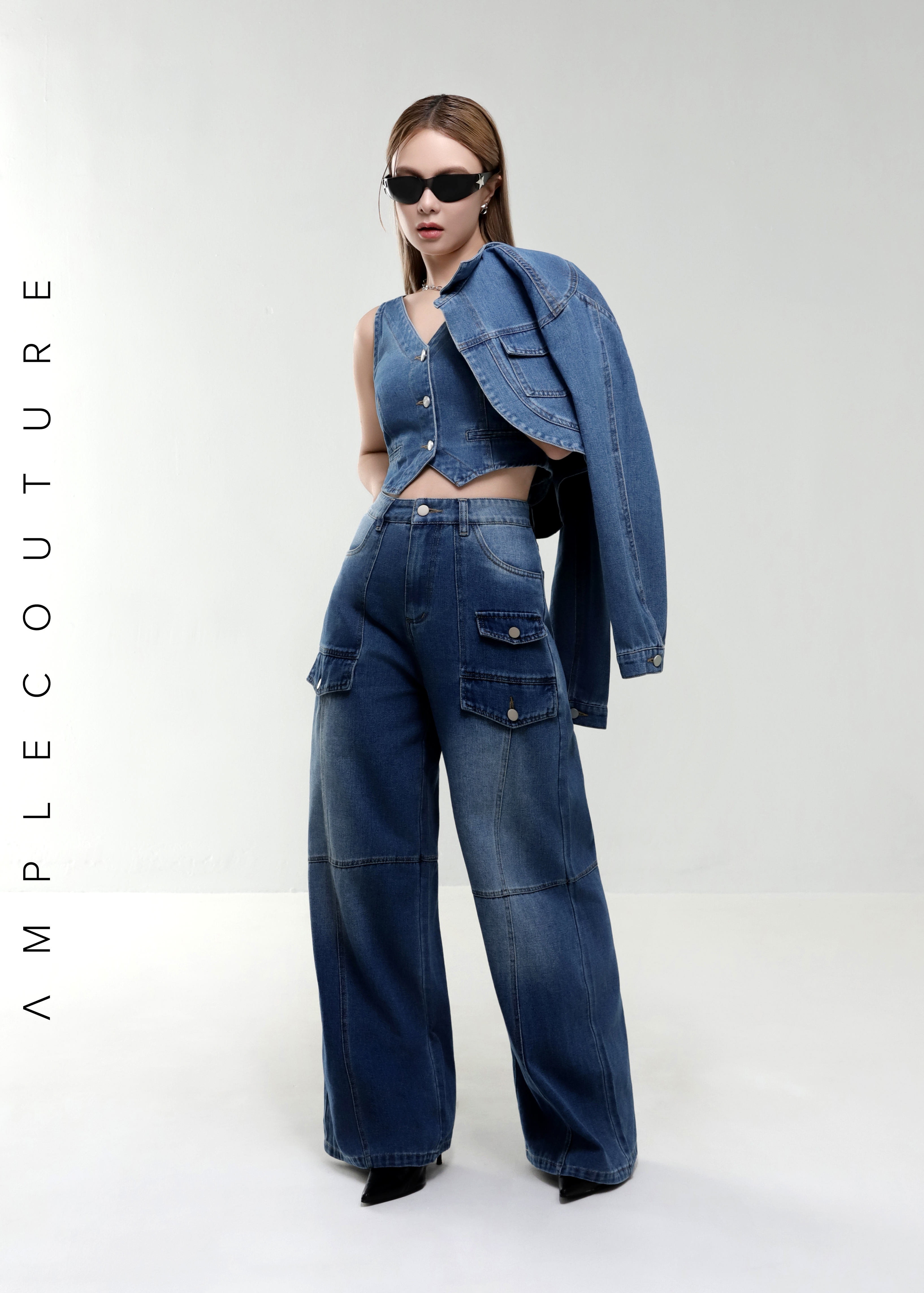 Denim Wide Leg Long Pants AC878