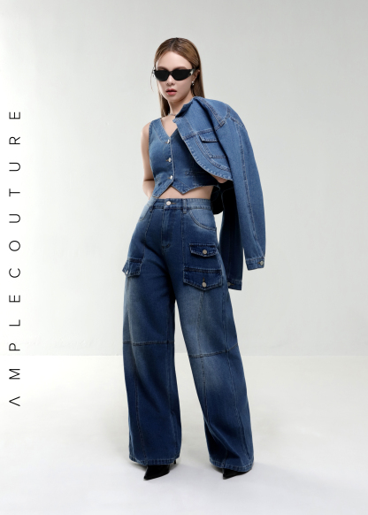 Denim Wide Leg Long Pants AC878