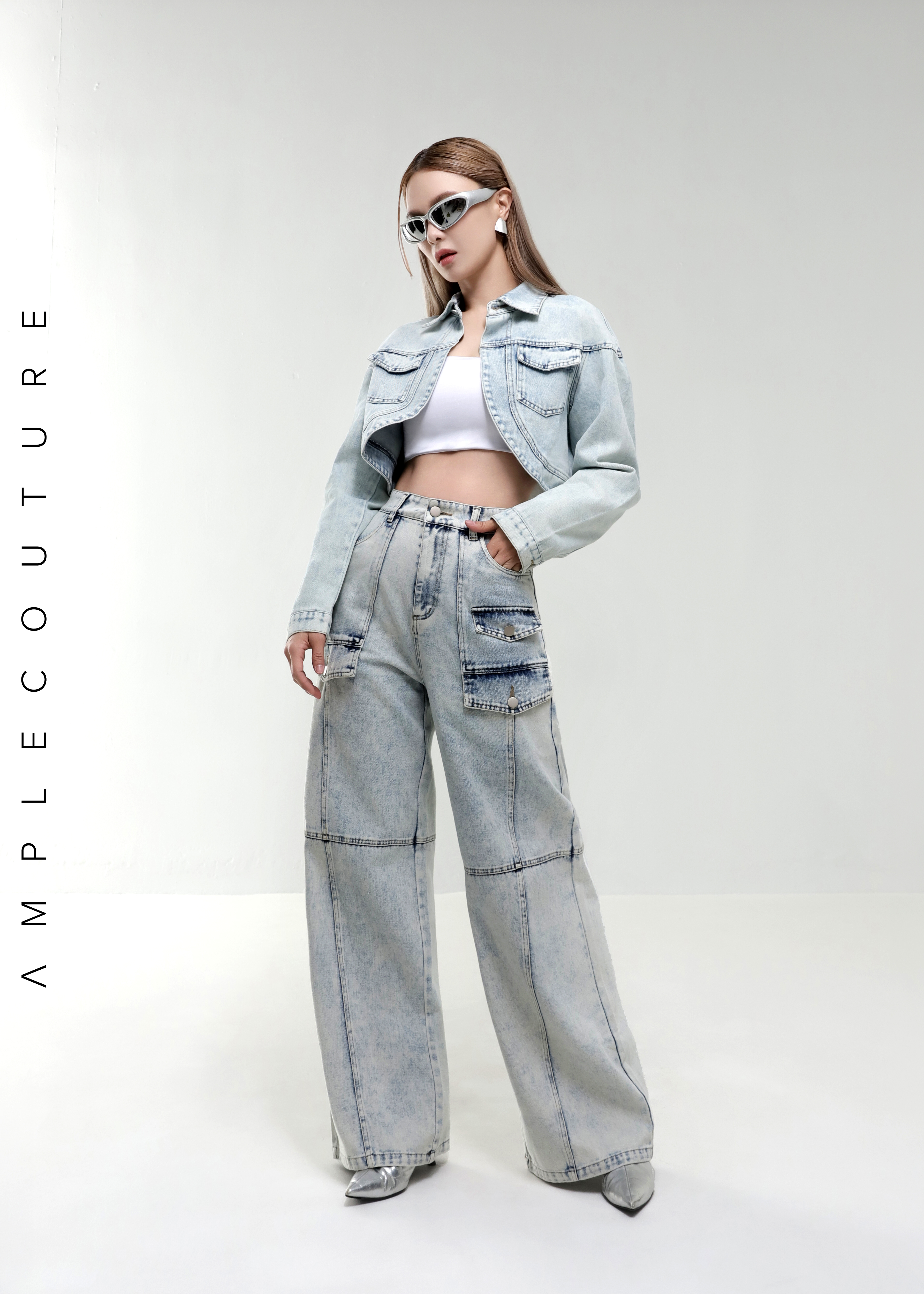 Denim Coller Long Sleeve Jacket AC877