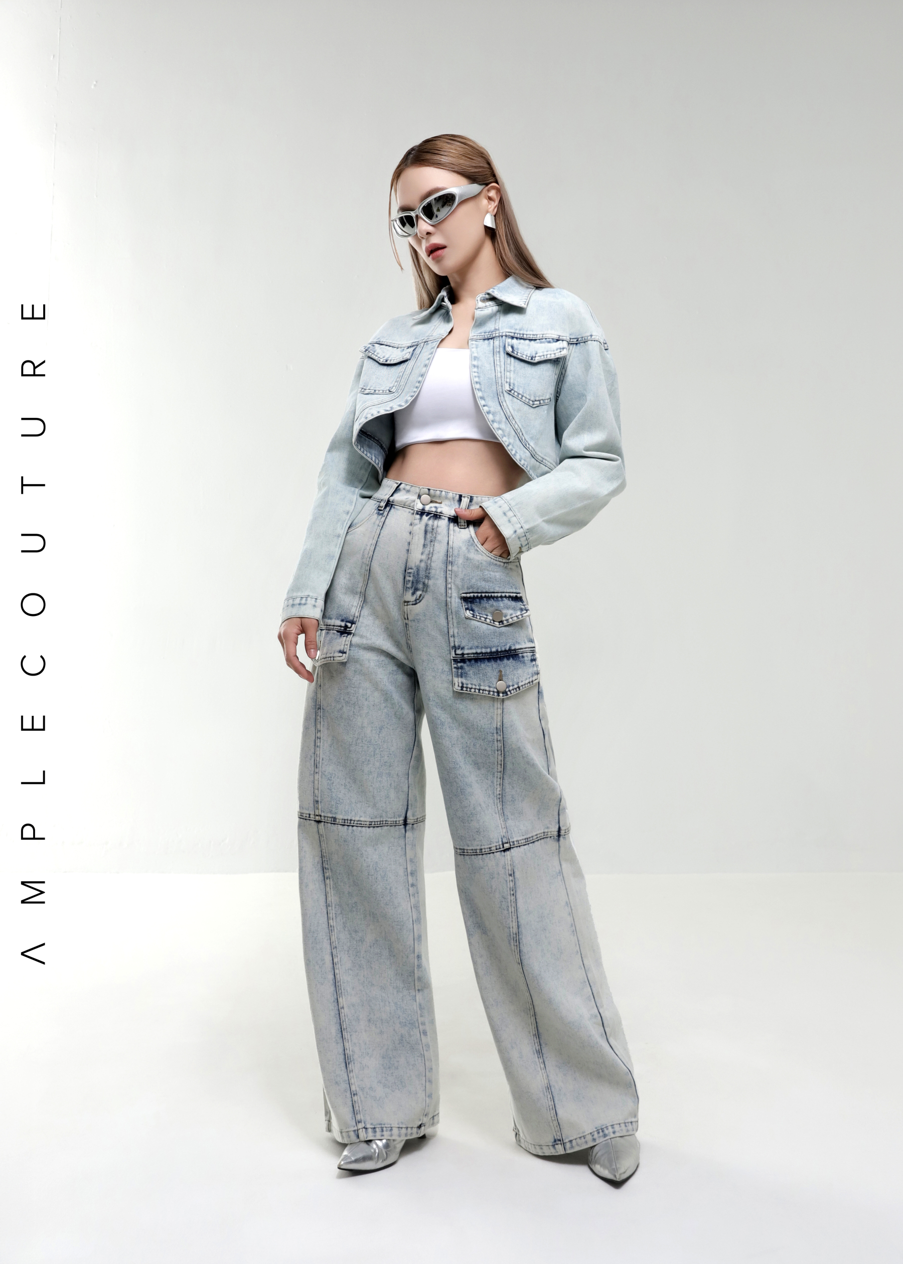 Denim Coller Long Sleeve Jacket AC877