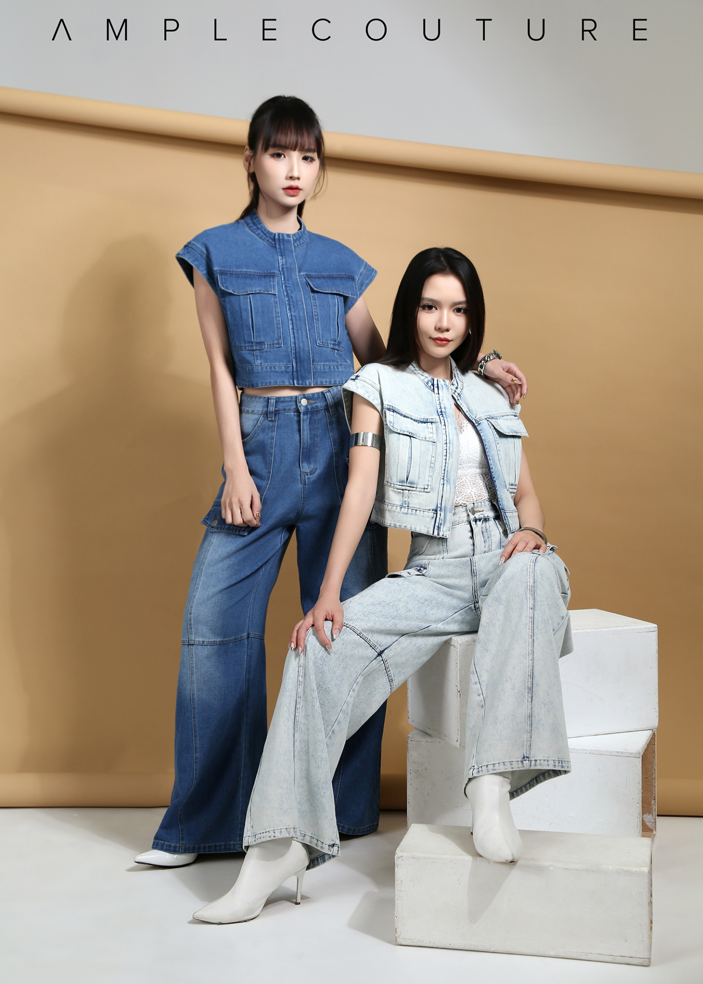 Denim Wide Leg Long Pants AC878