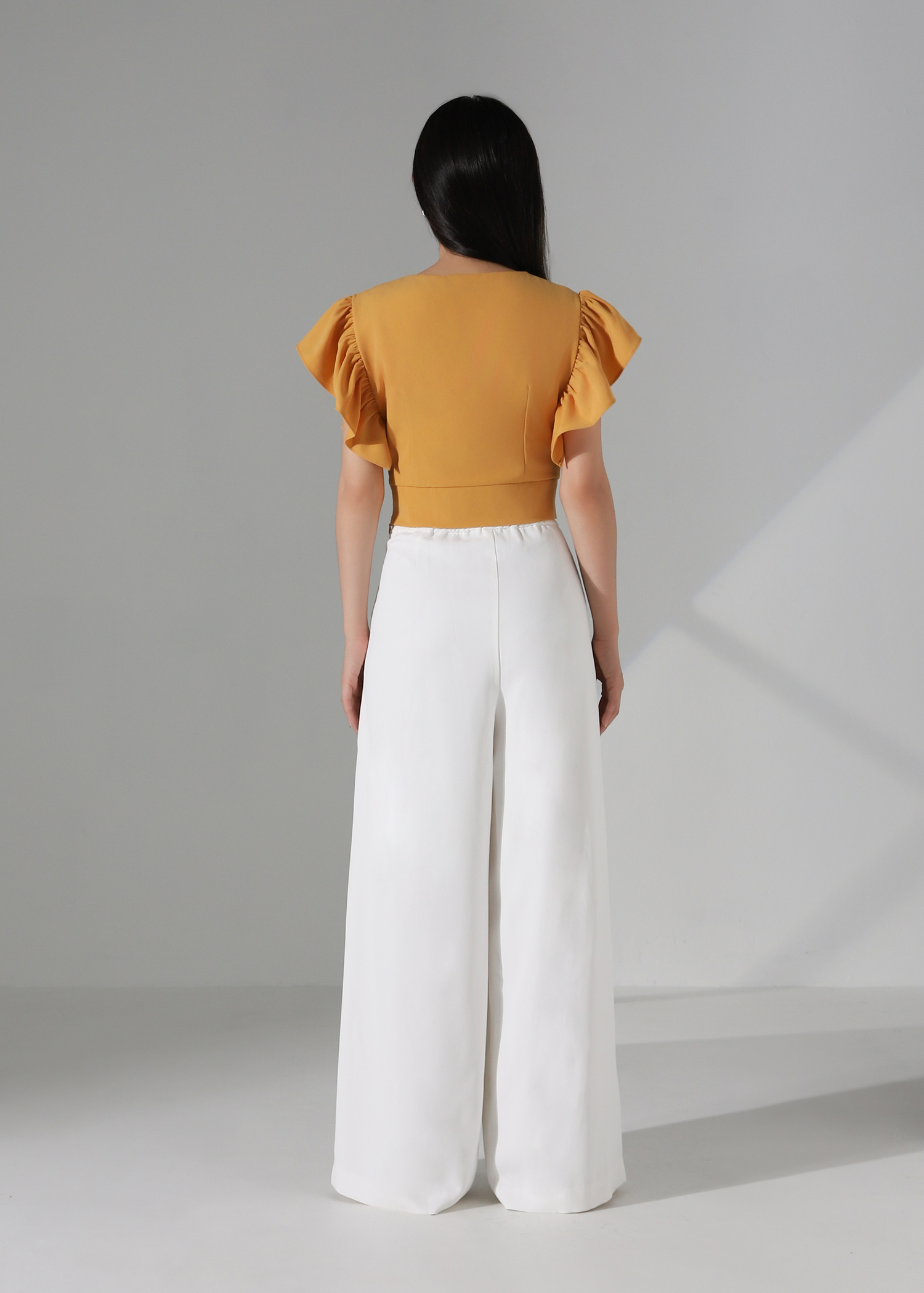 Ruffle Sleeve Wrap Top AC883