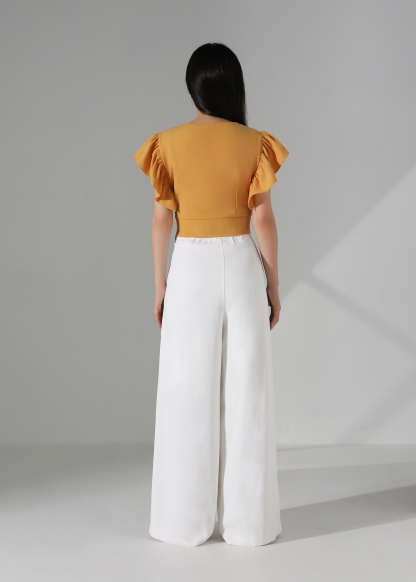 Ruffle Sleeve Wrap Top AC883