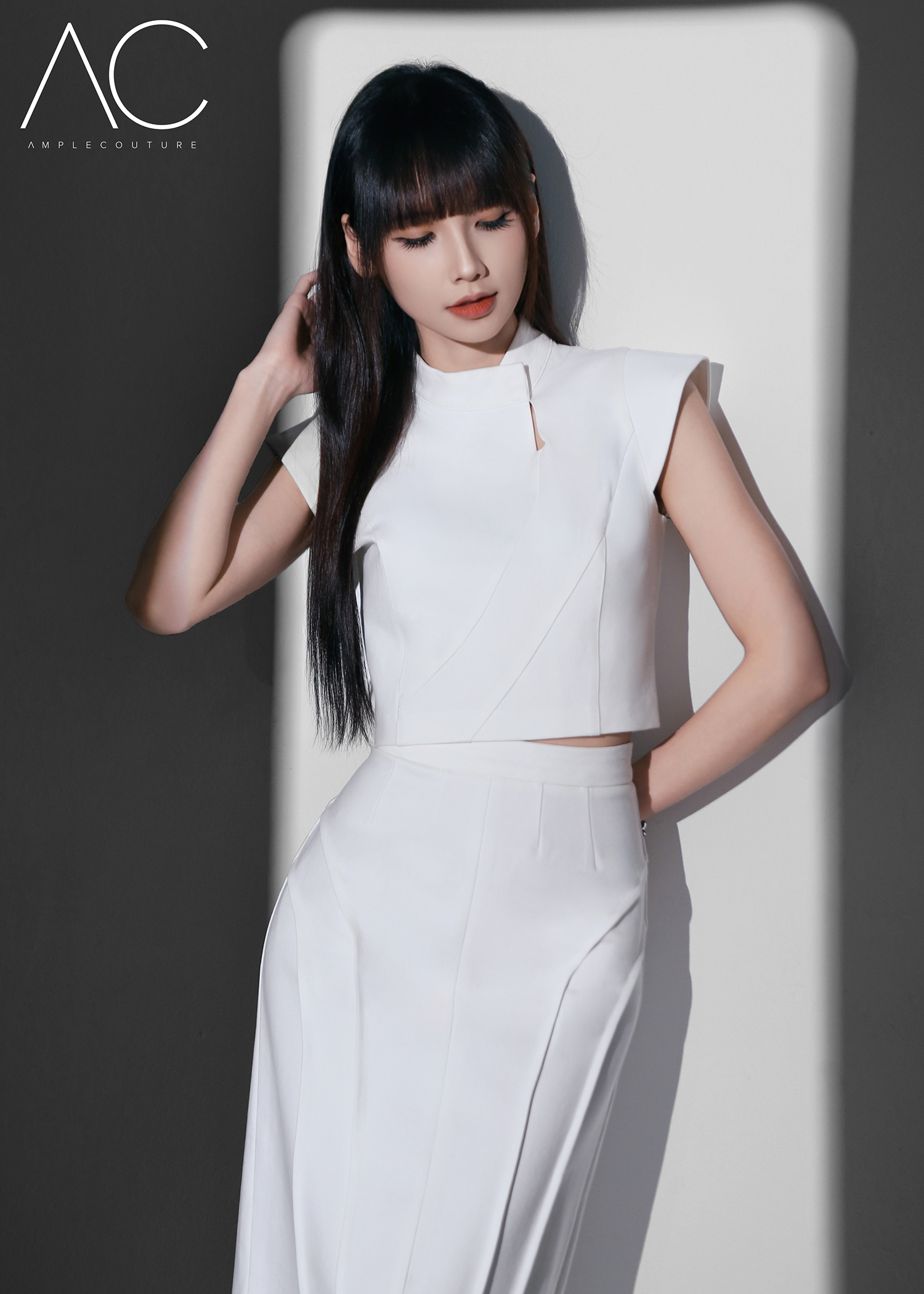 Mandarin Collar Sleeveless Top AC890