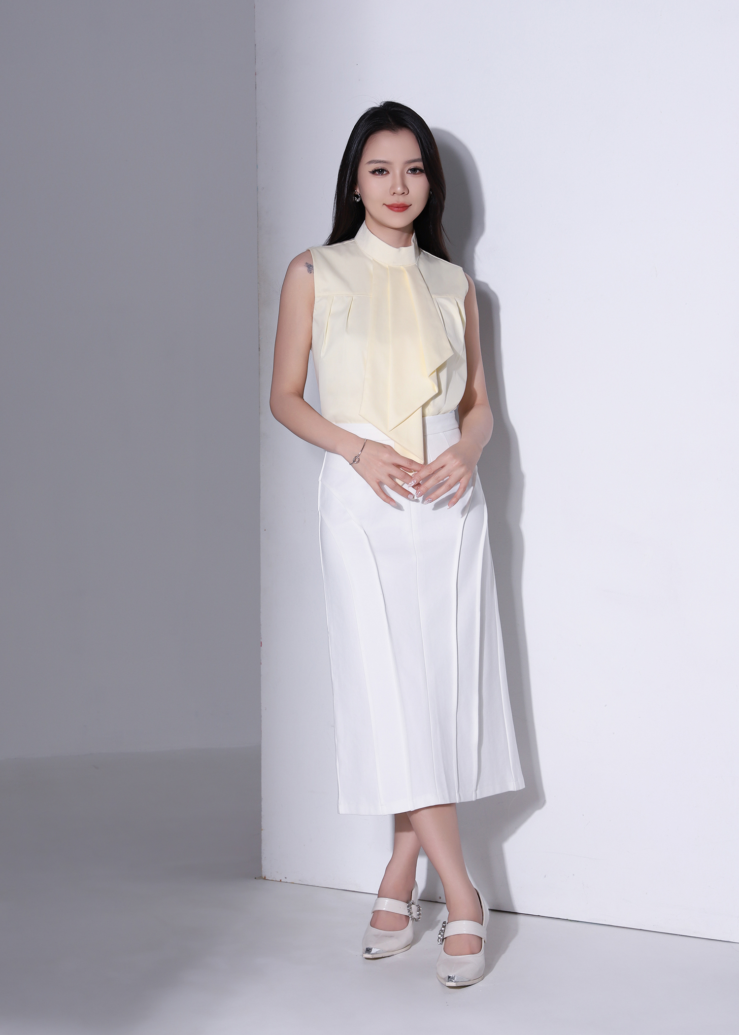Panelled Pencil Midi Skirt AC891
