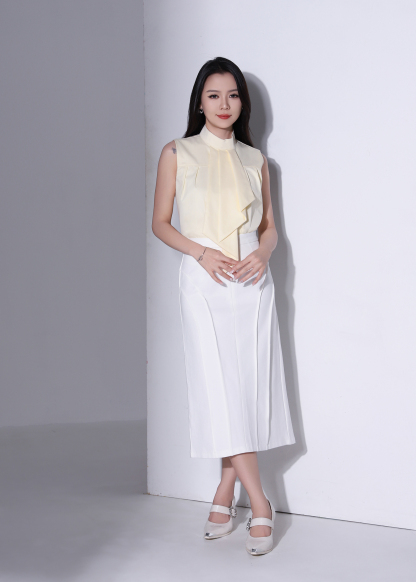 Panelled Pencil Midi Skirt AC891