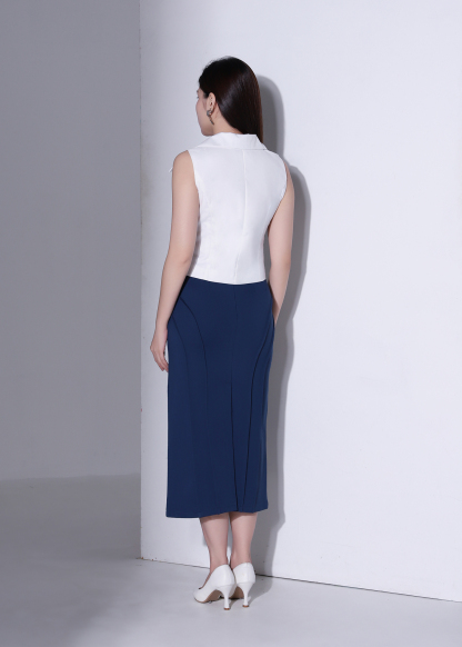 Collared Zip-Up Sleeveless Top AC892