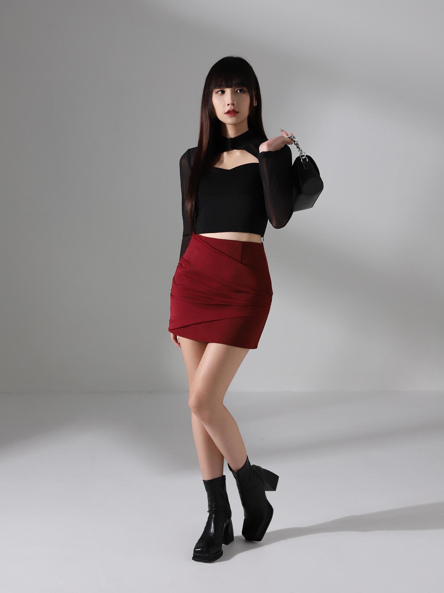 HigH Waist Wrap Net Skirt Pants AC782