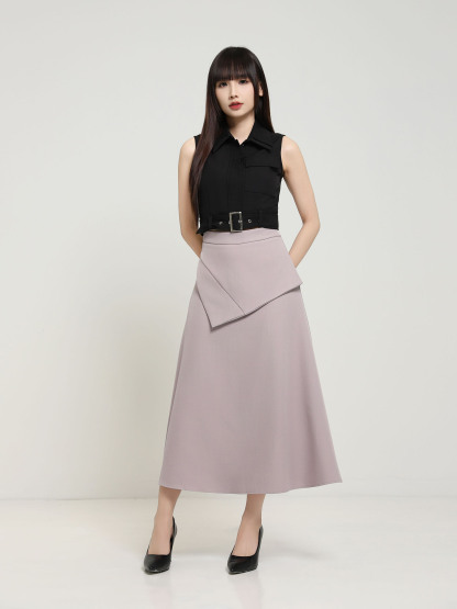 Sleeveless With Belt Top AC912