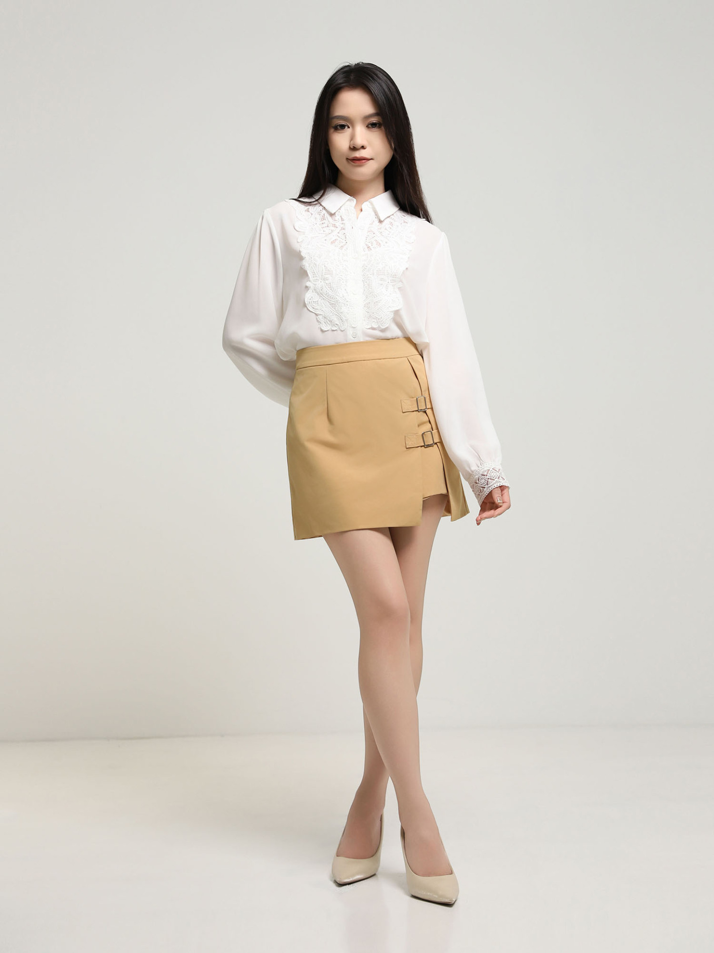 High Waist With Split Skirt Pants AC915