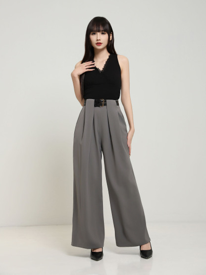 High Waist Wide Leg Long Pants AC916