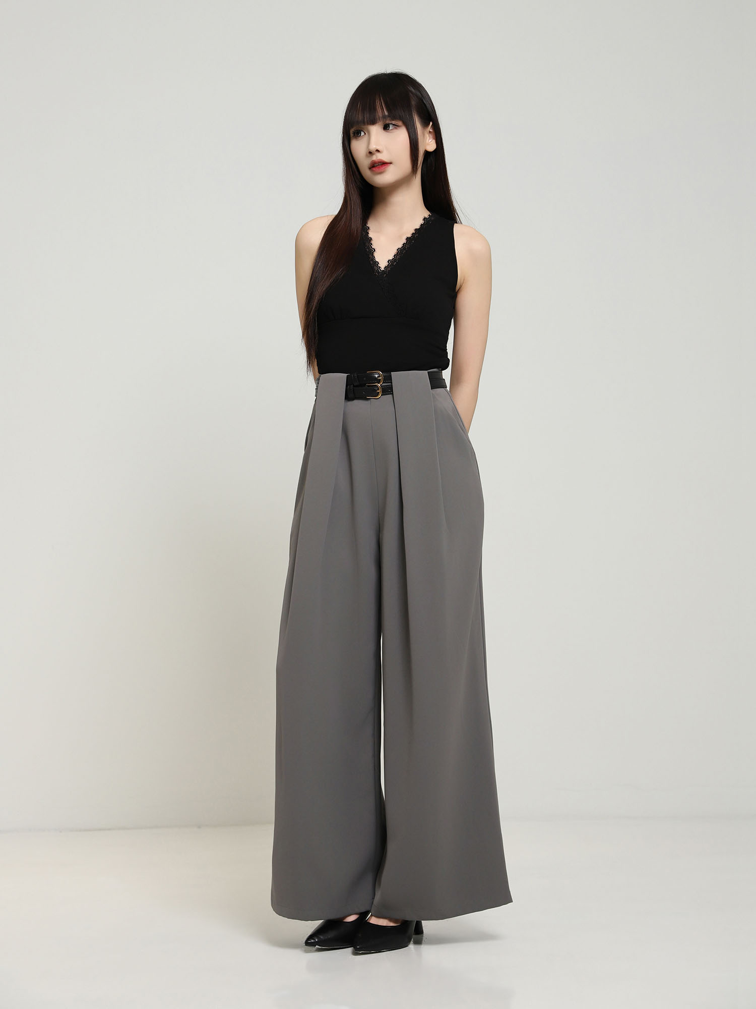 High Waist Wide Leg Long Pants AC916