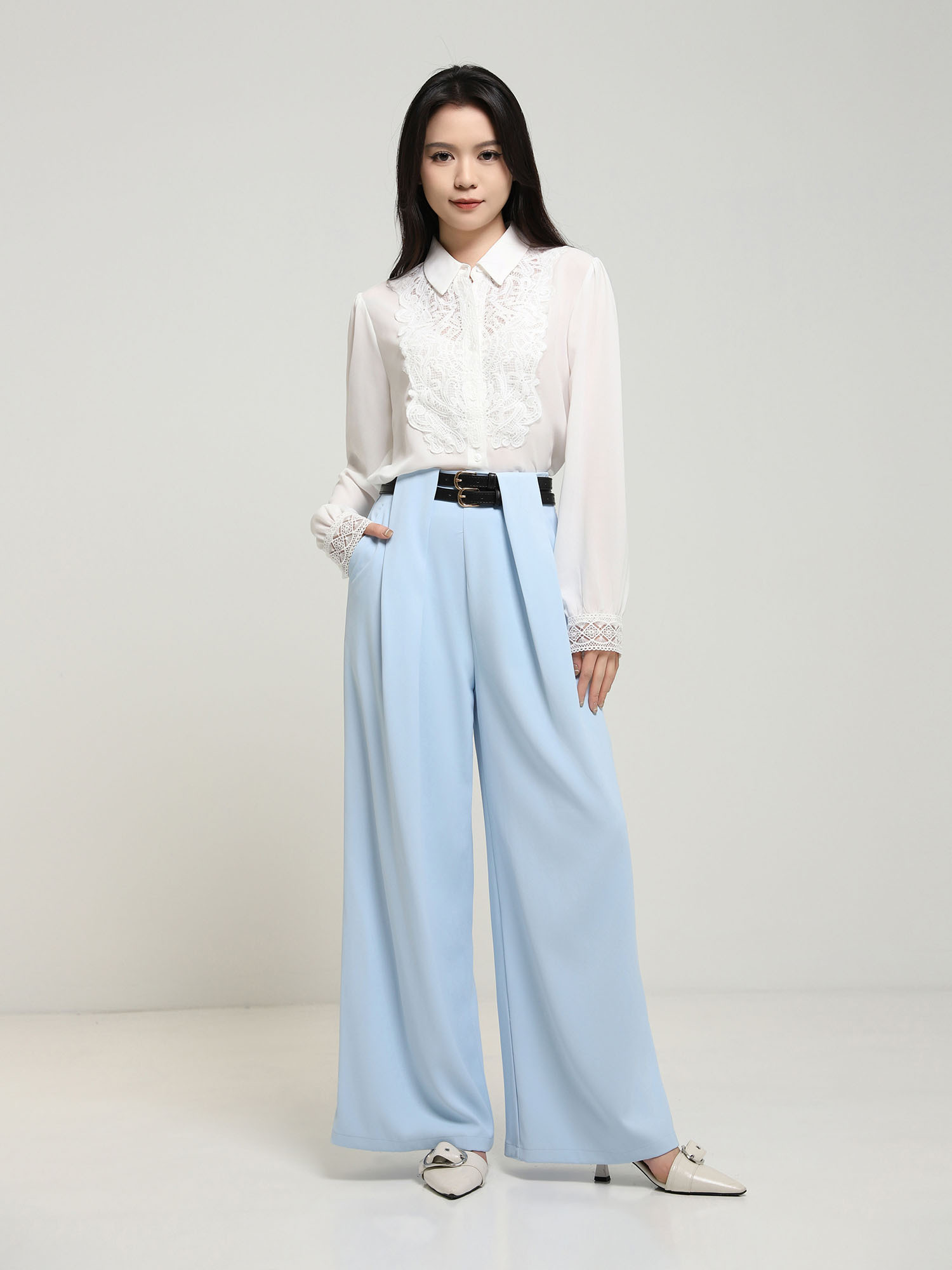 High Waist Wide Leg Long Pants AC916