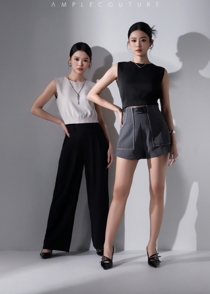 High Waist Side Pocket Short Pants AC921