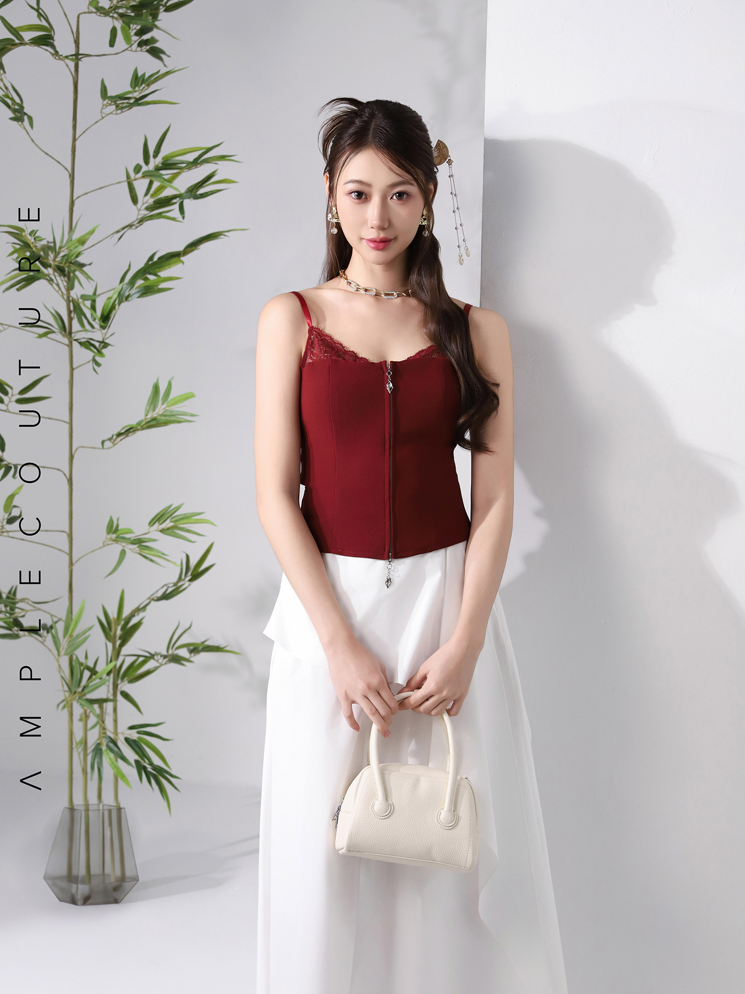 With Lace Front Zip Top AC918