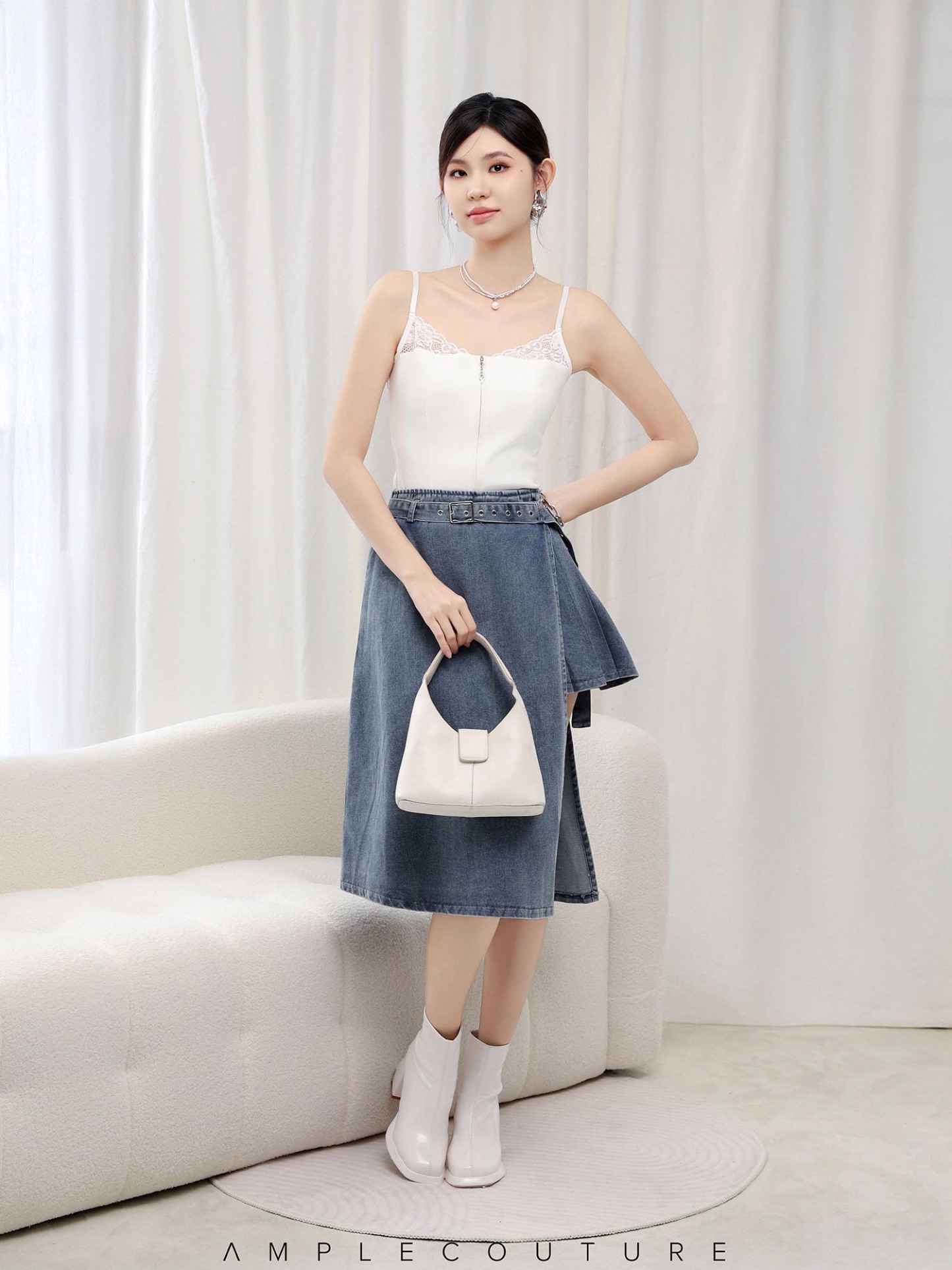 With Lace Front Zip Top AC918