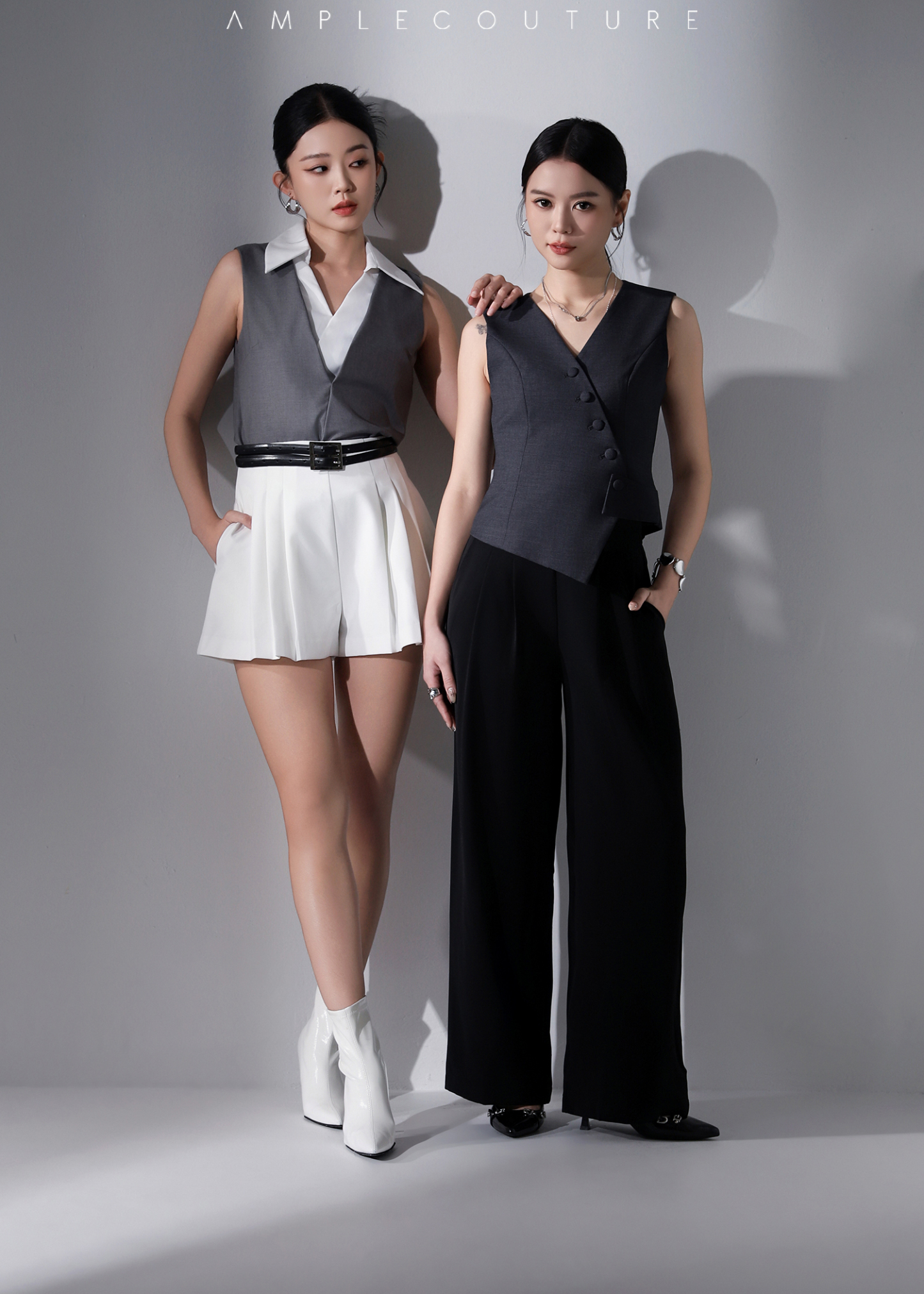 High Waist Pleated Short Pants AC217