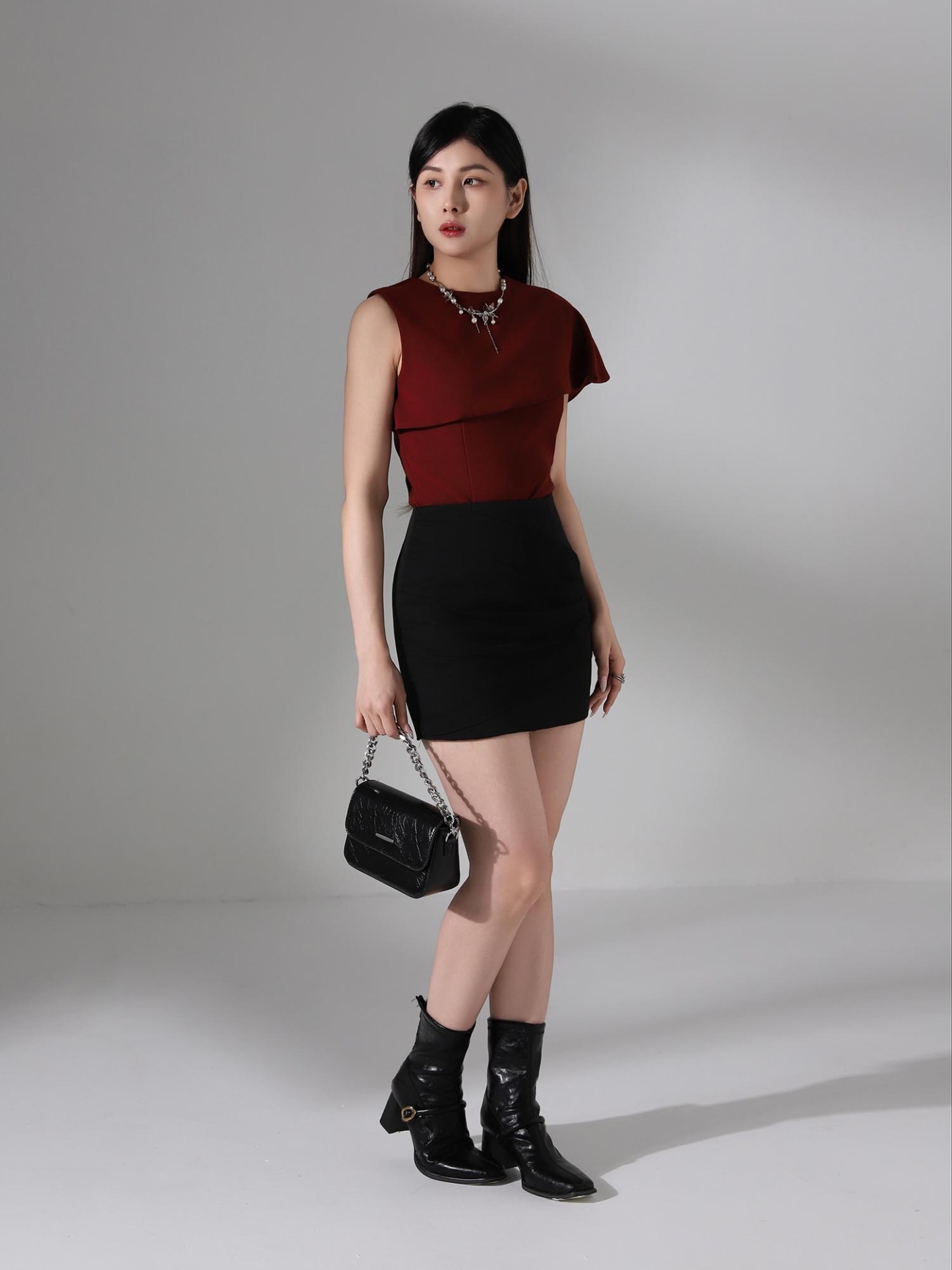 HigH Waist Wrap Net Skirt Pants AC782